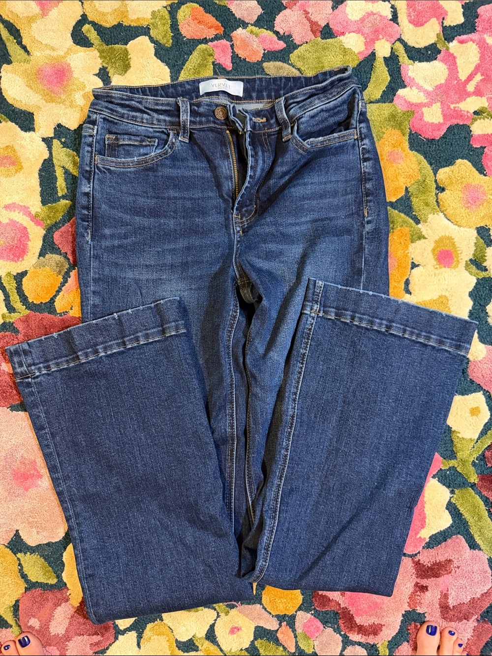 Vervet Dark Blue Flare Jeans